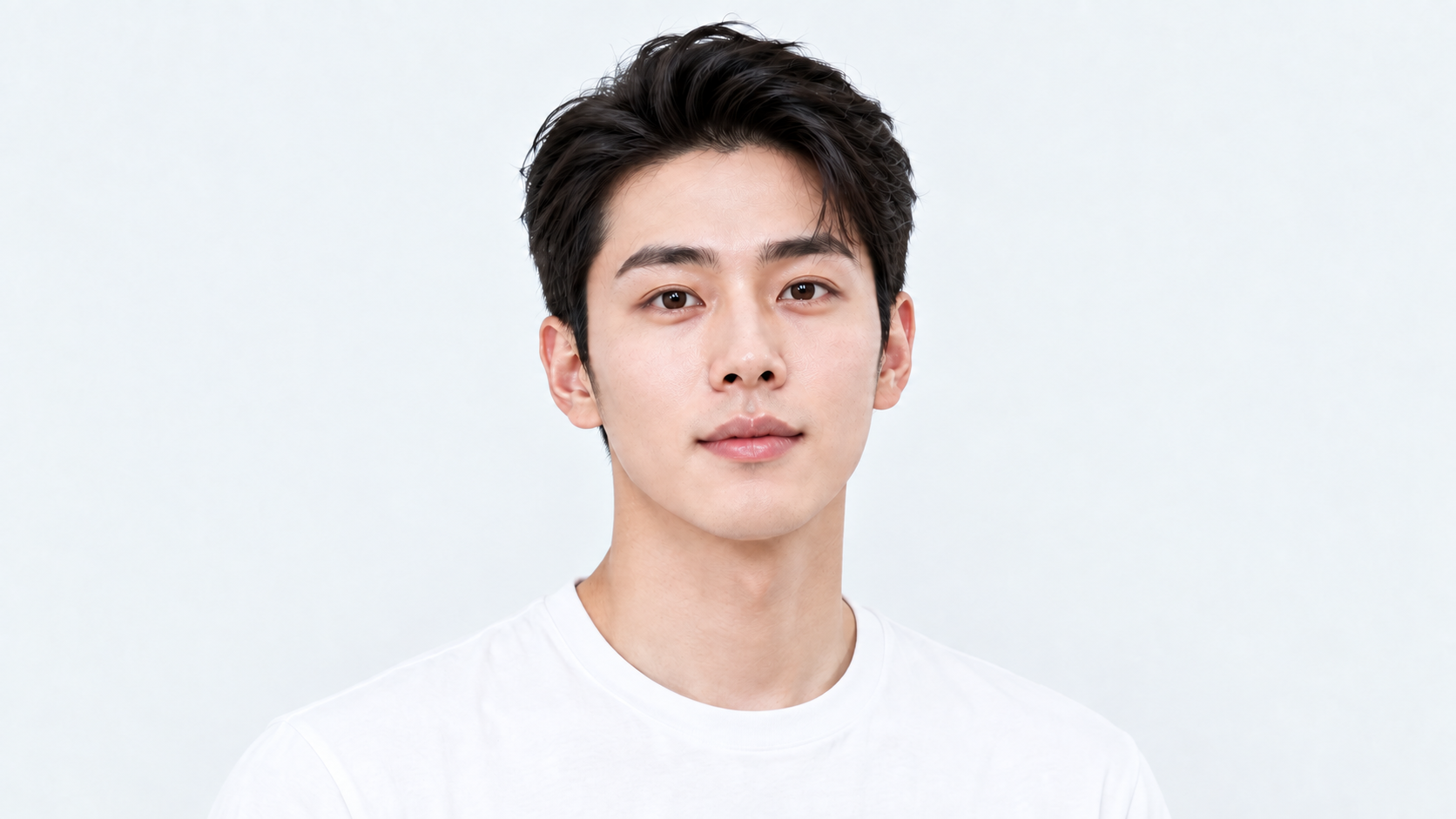 볼과 인중, 앞턱, 턱라인, 목 위의 수염 제모 범위를 안내하는 남성 모델